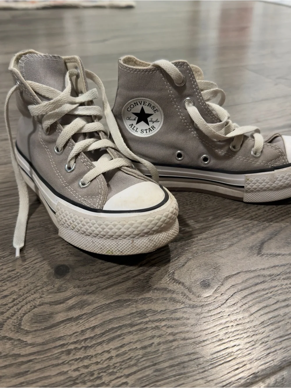 Converse All Star High Top Sneakers - Taupe Canvas with Cream Laces